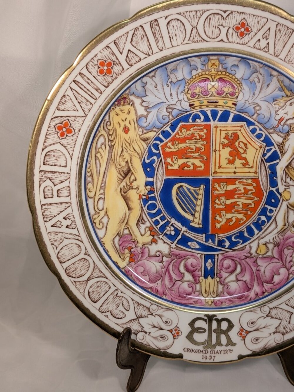 Vintage Paragon Edward VIII Coronation Plate 1936 Royal Coat of Arms Bone China - Picture 9 of 11